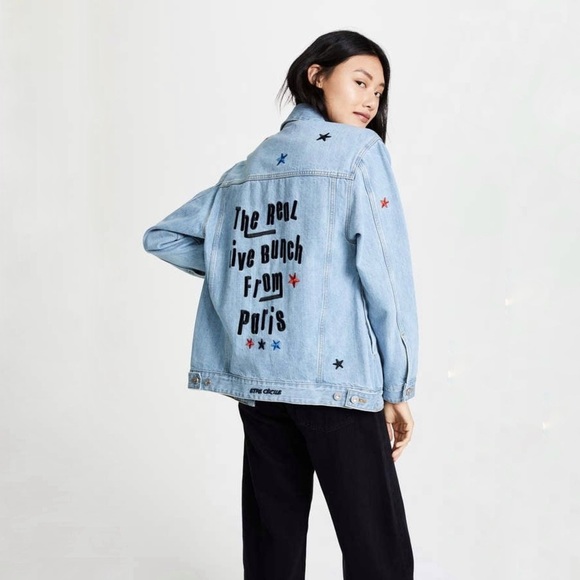 Etre Cecile The Real Live Bunch Oversize Denim Jacket in Light Blue Size M - Picture 1 of 4